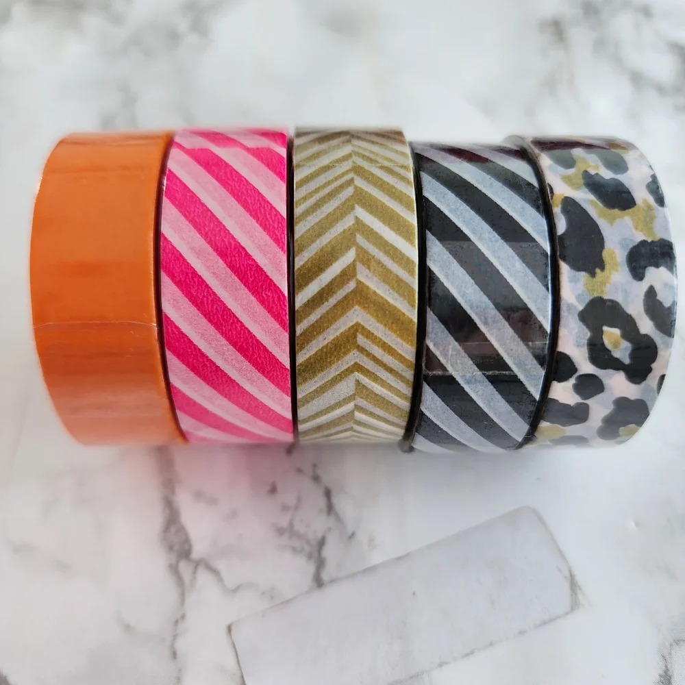 5 Decorative Scotch Washi Tape Set - Multicolor
